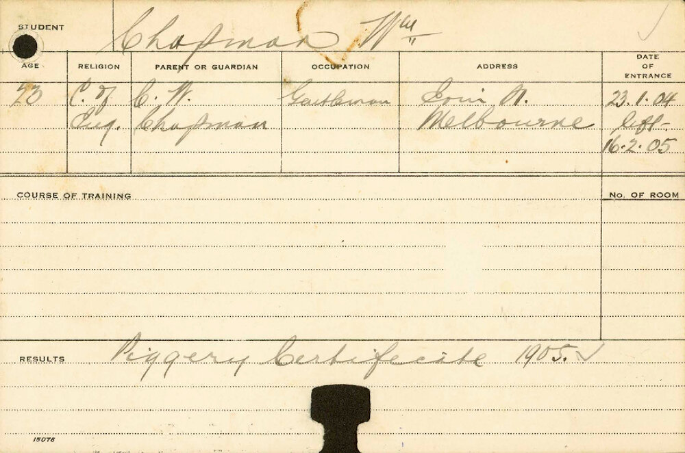 CHAPMAN, W (Certificate - Piggery)