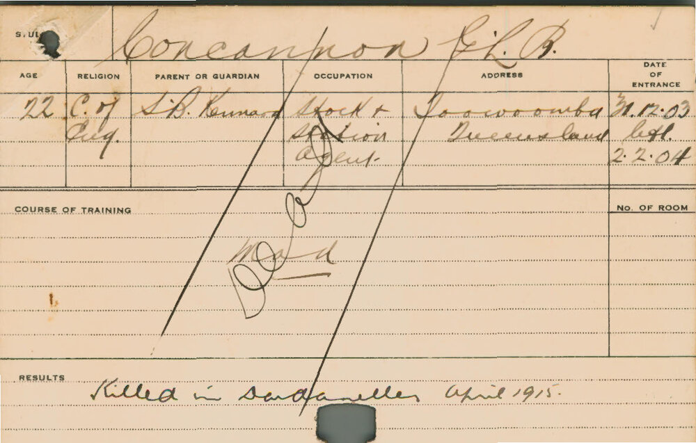 CONCANNON, George Lewis Blake (Course Not Identified)