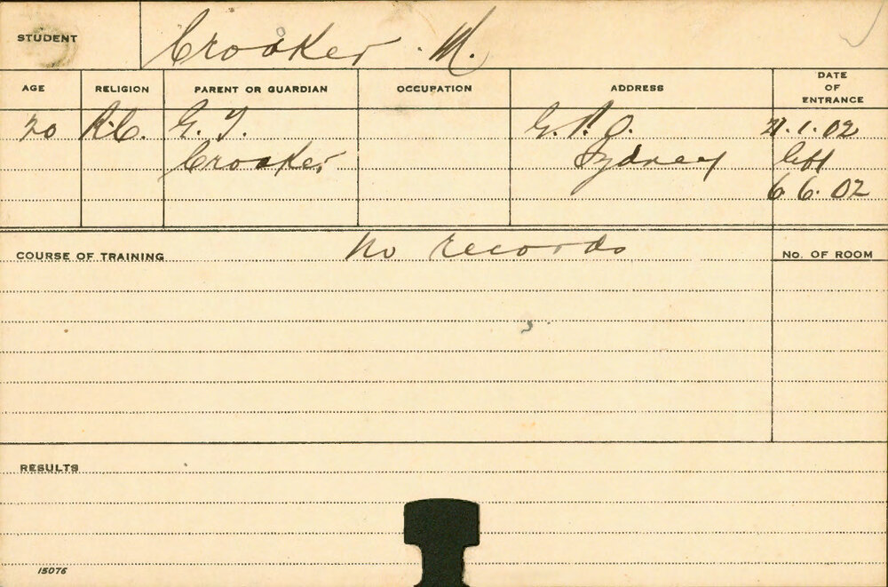 CROOKER, M (Course Not Identified)