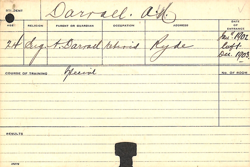 DARVALL, A (Special Course)