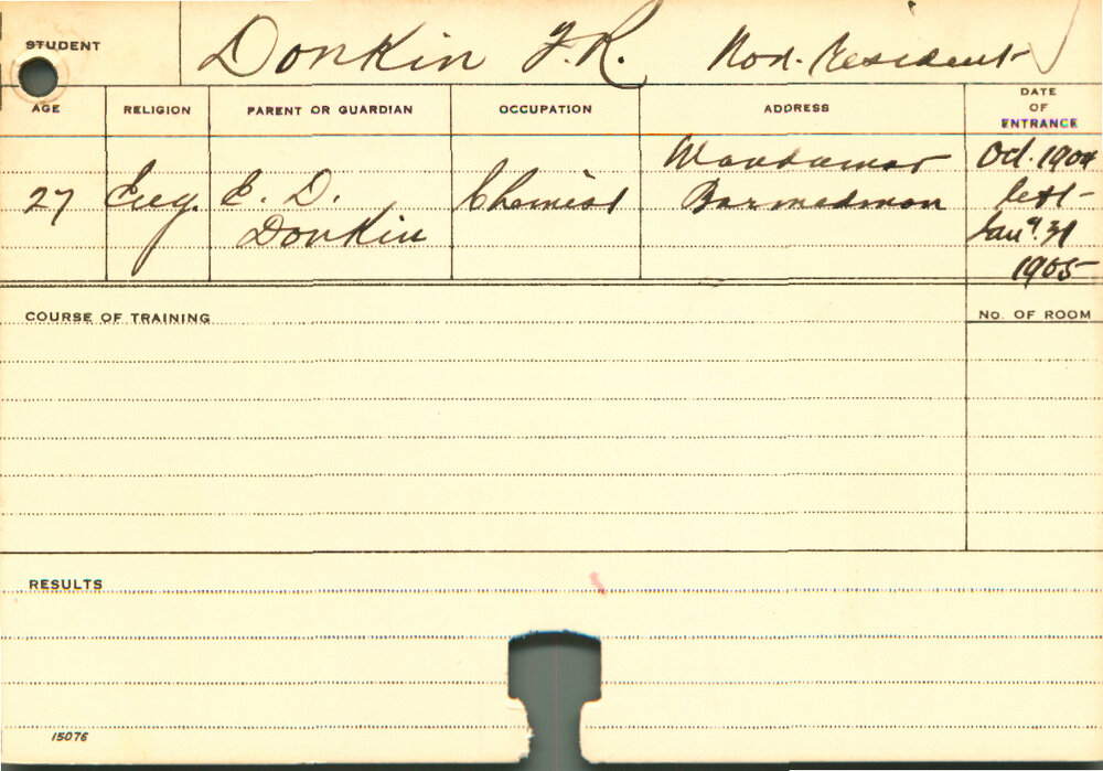 DONKIN, TR (Course Not Identified)