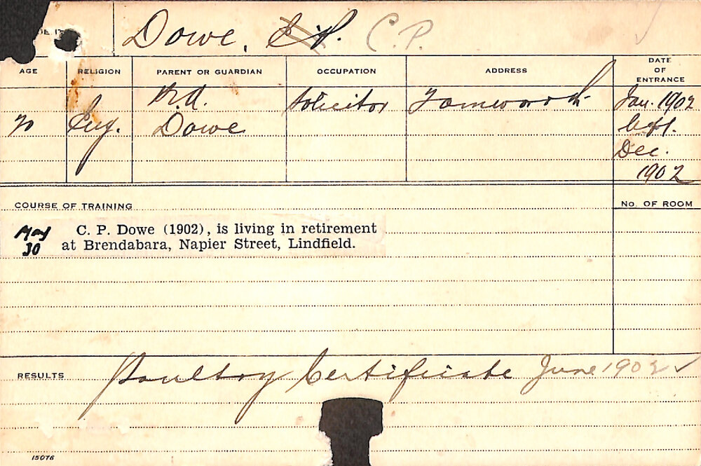 DOWE, Clarence P (Certificate - Poultry)