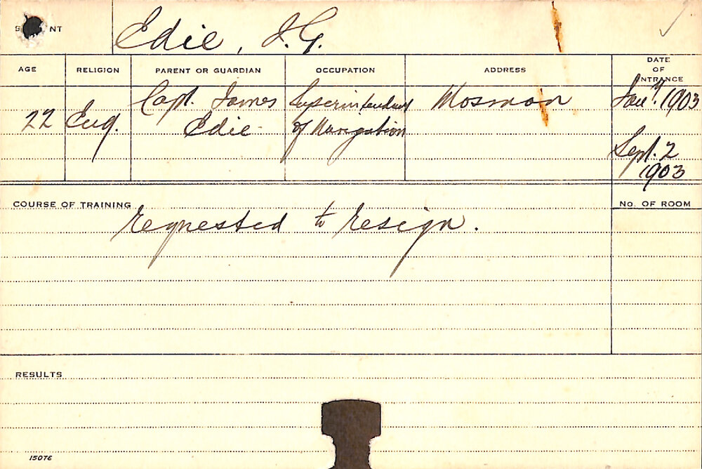 EDIE, JG (Course Not Identified)