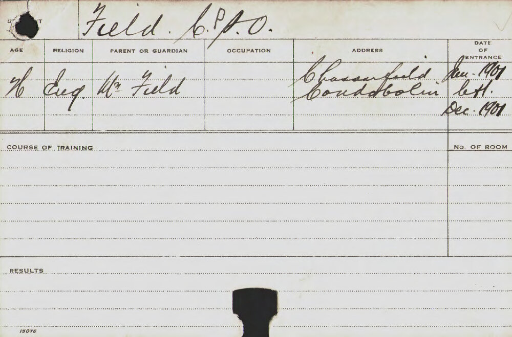 FIELD, C Percy O (Hawkesbury Diploma of Agriculture (HDA))