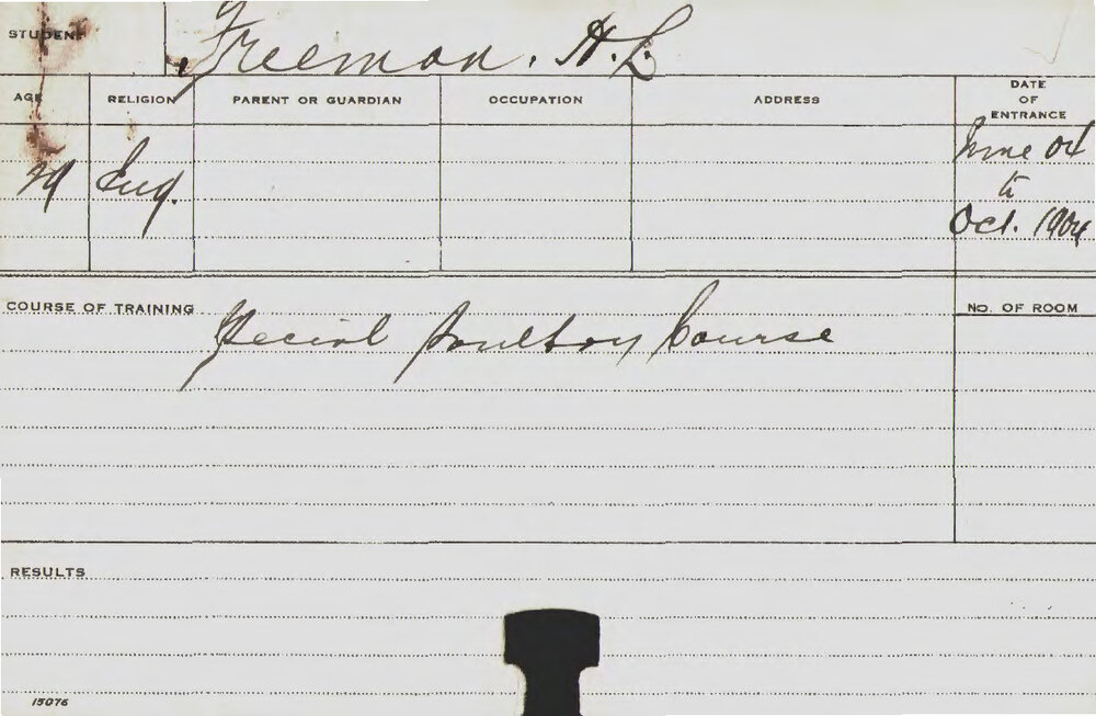 FREEMAN, HL (Special Course - Poultry)