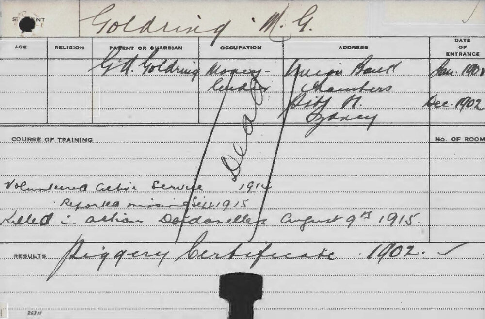 GOLDRING, M Gordon (Piggery Certificate)