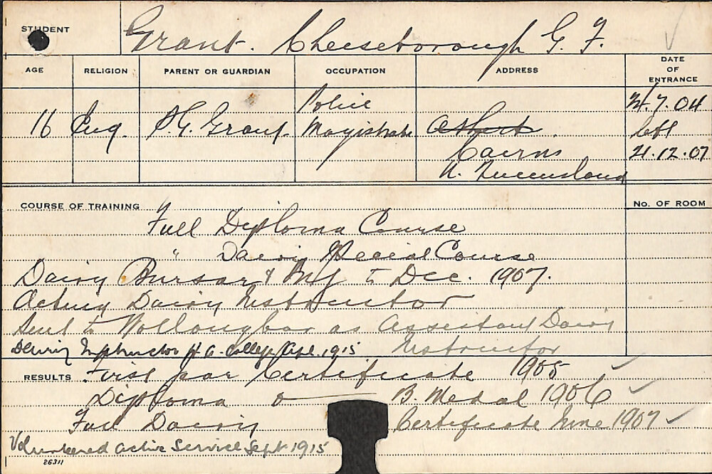 GRANT, Chesborough GF (Full Diploma Course &amp; Dairy Special Course)