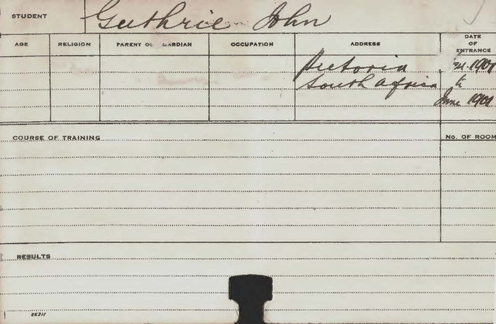 GUTHRIE, John (Course Not Identified)