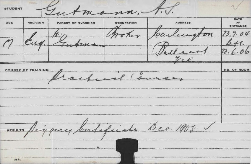 GUTMANN, AS (Practical Courses)