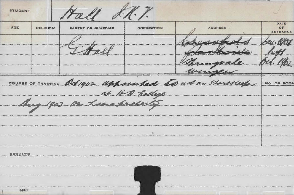 HALL, JKV (Course Not Identified)