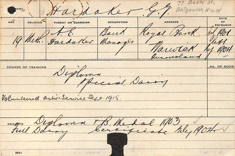 HARDAKER, Graham V (Diploma &amp; Special Dairy)