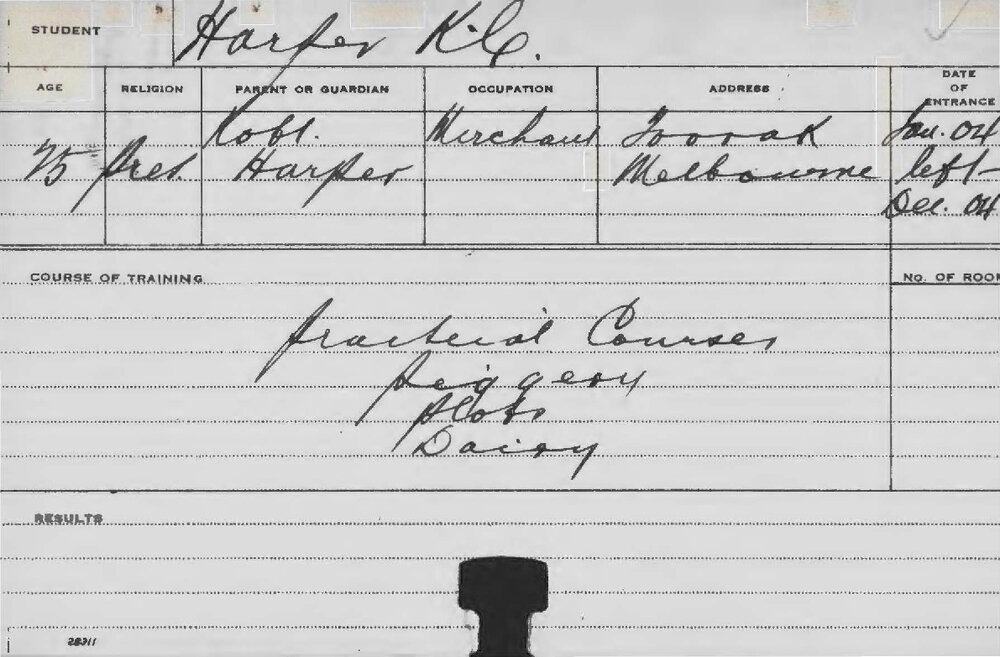 HARPER, KC (Practical courses - Piggery, Plots &amp; Dairy)