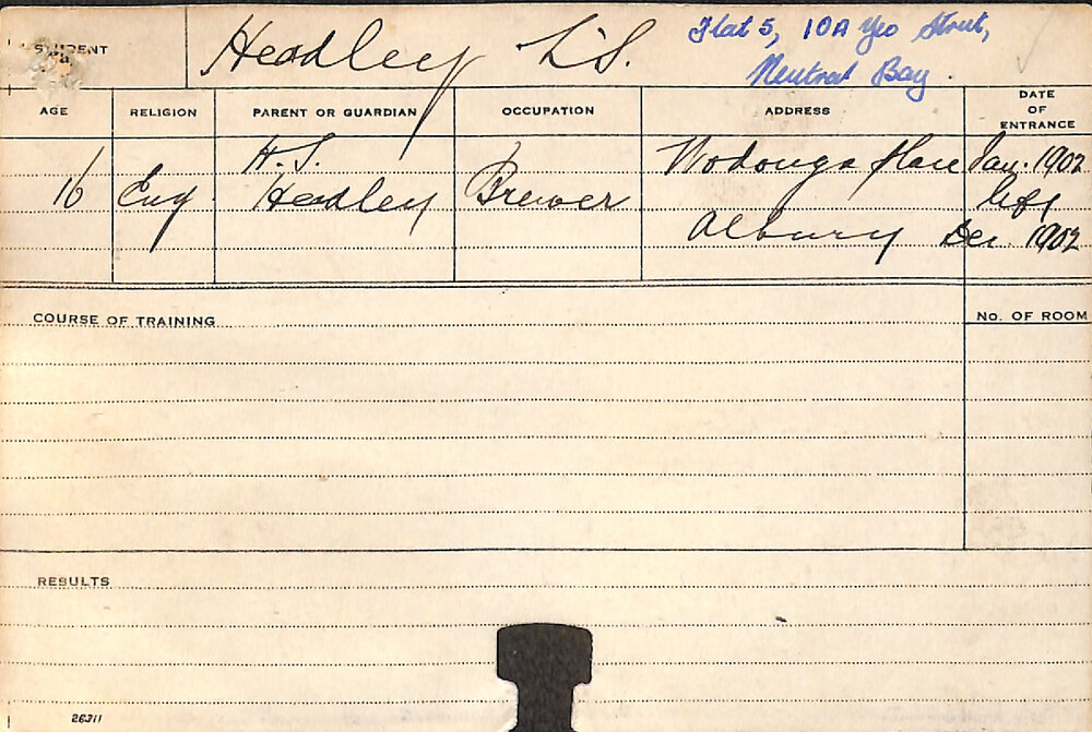 HEADLEY, LS (Course Not Identified)