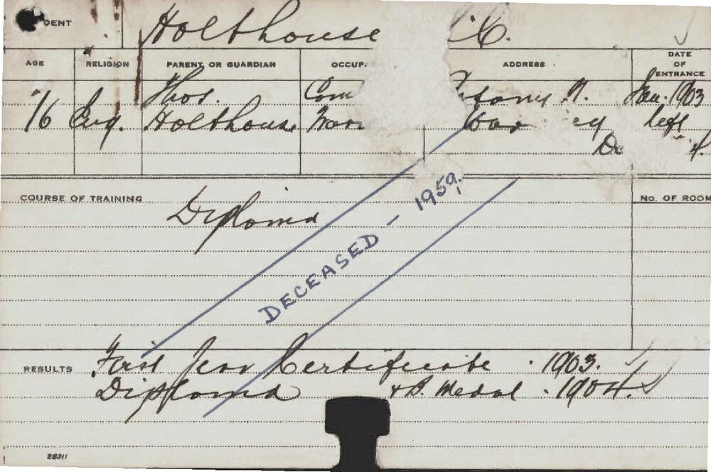 HOLTHOUSE, RC (Hawkesbury Diploma of Agriculture (HDA))