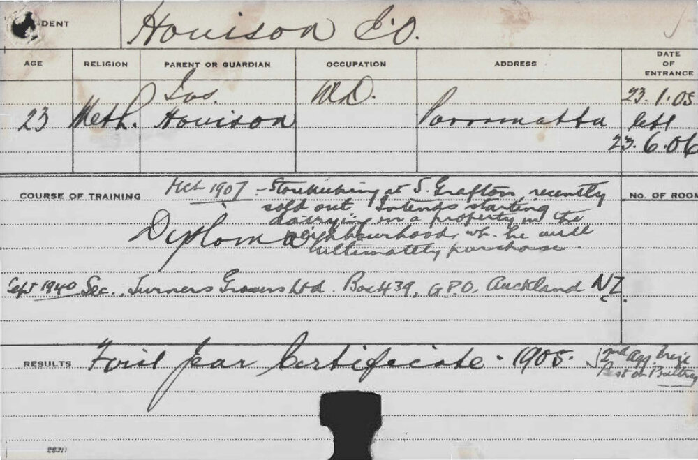 HOUISON, EO (Diploma - First Year Certificate)