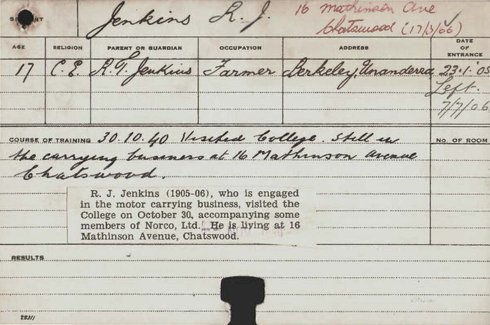 JENKINS, RJ (Dairying?)