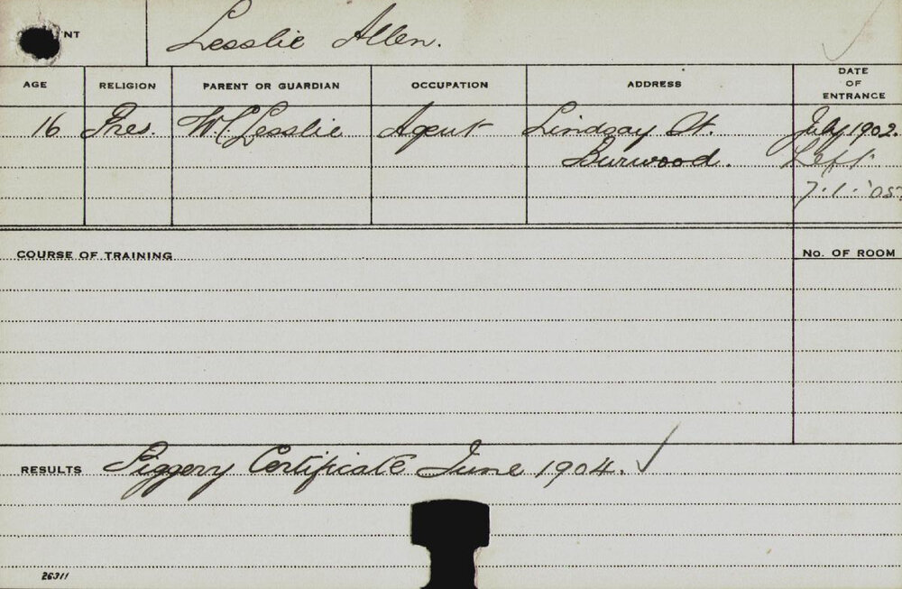 LESLIE, Allen (Certificate - Piggery)