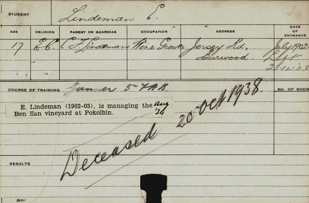 LINDEMAN, Eric (Course not Identified)
