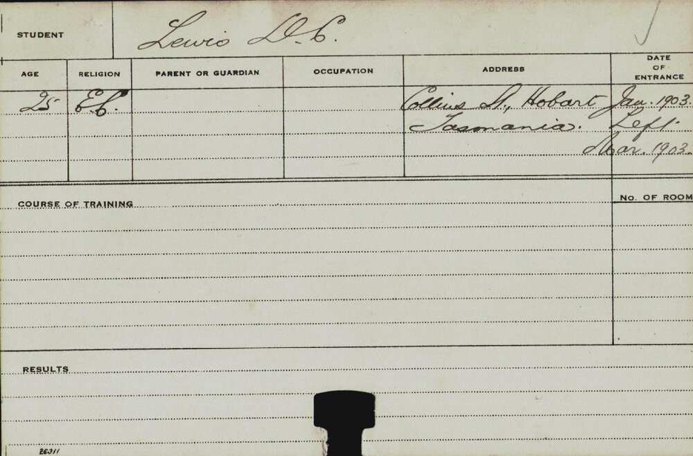 LEWIS, DC (Course Not Identified)