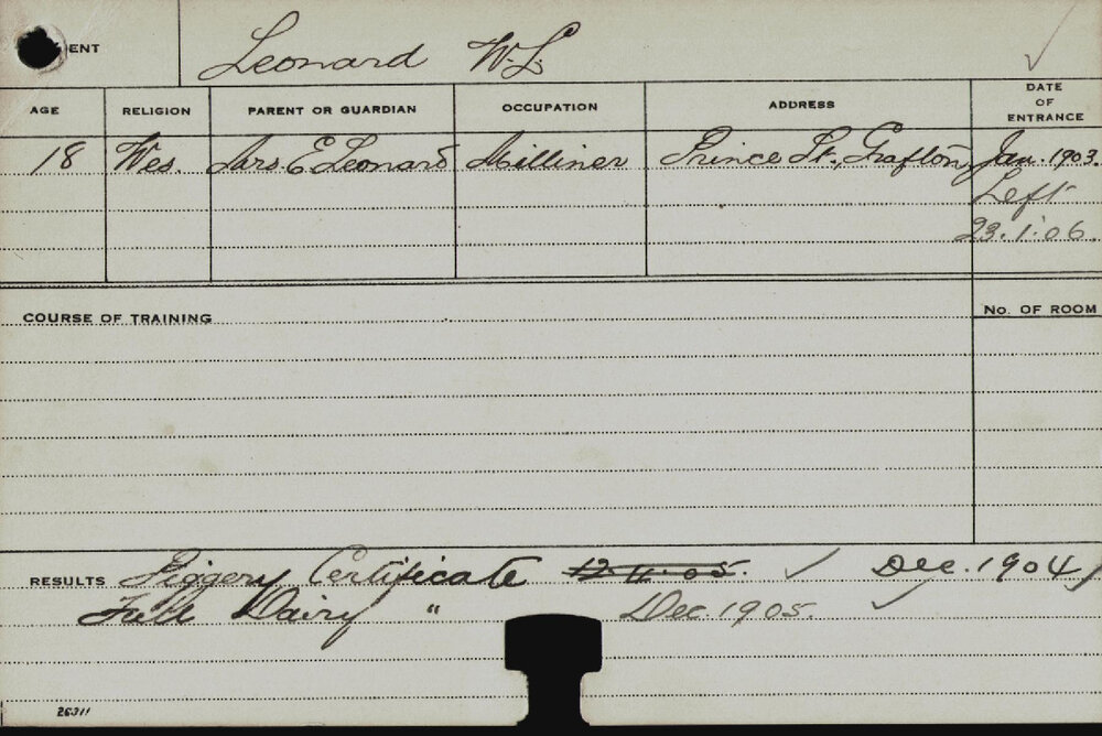 LEONARD, WL (Certificate - Piggery/ Hawkesbury Diploma in Dairy (HDD))