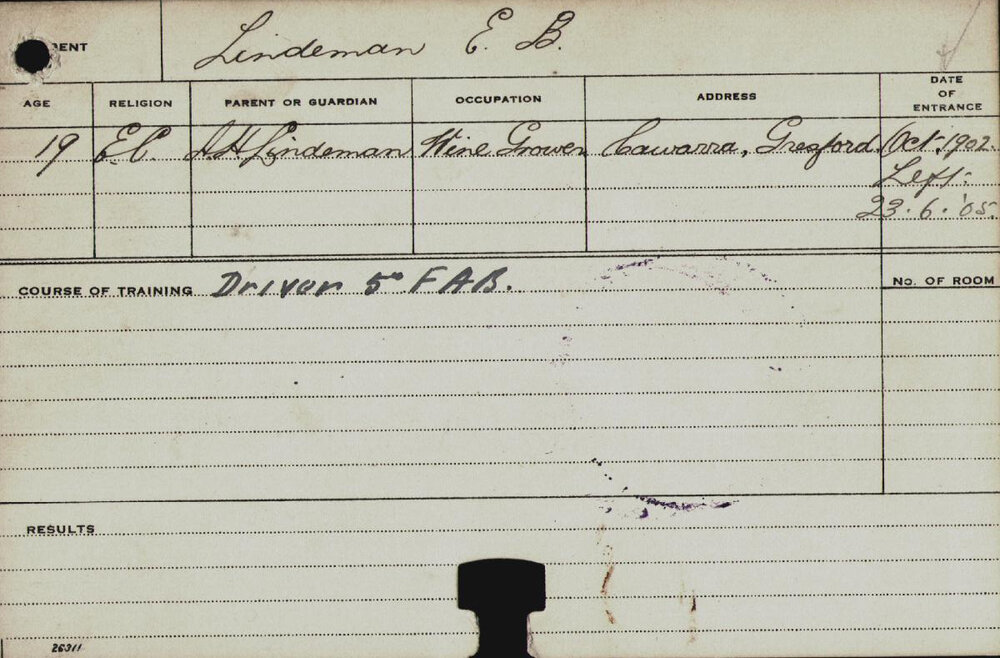 LINDEMAN, EB (Dairy?)