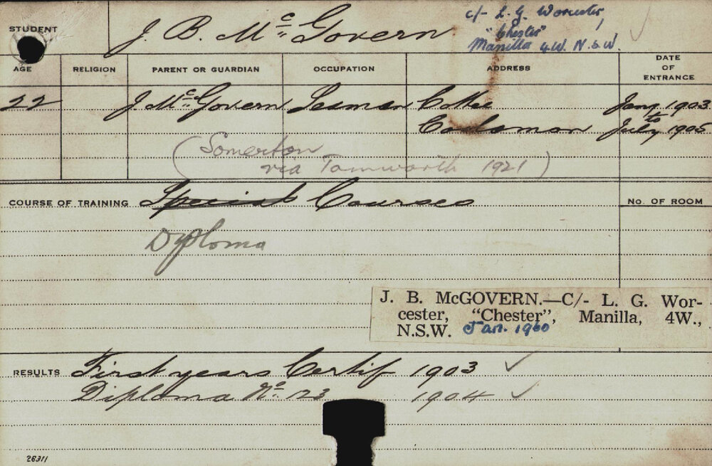 MCGOVERN, JB (Diploma)