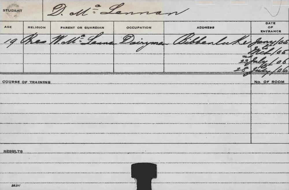 MCLENNAN, D (Course Not Identified)