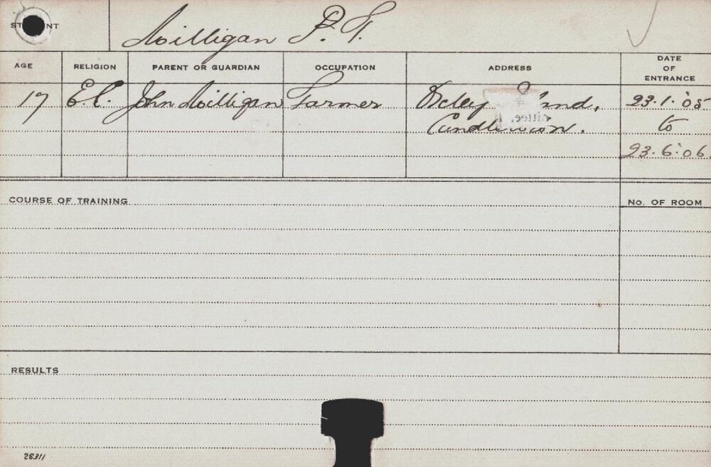 MILLIGAN, PT (Special Student on the Engineer)