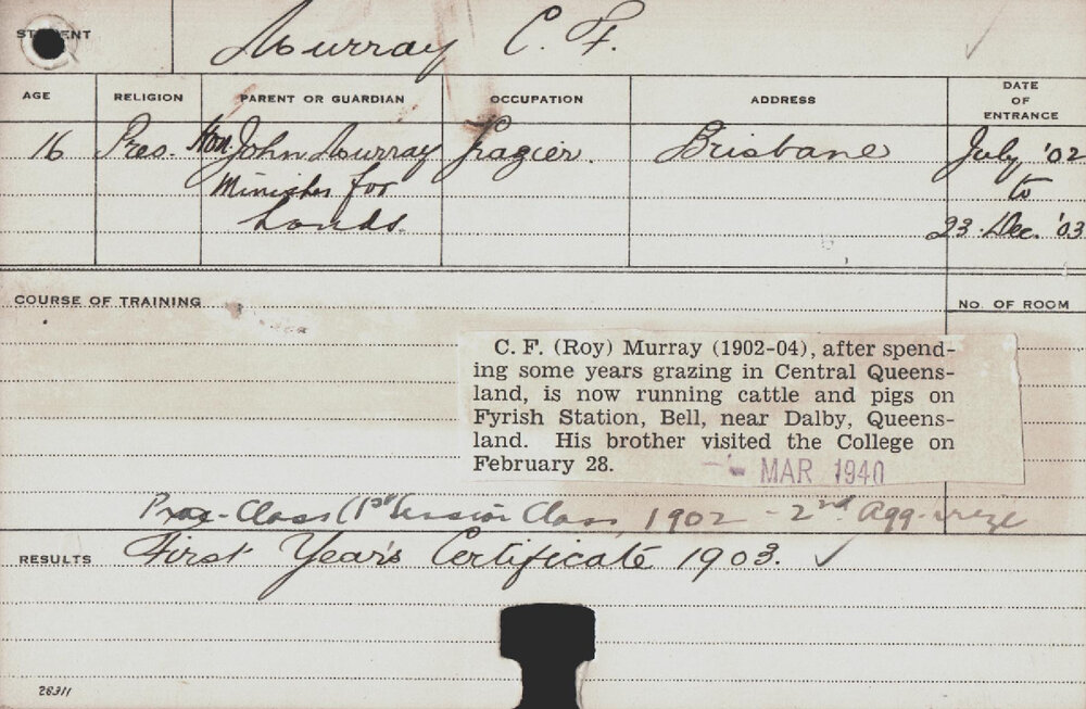 MURRAY, CF (Hawkesbury Diploma of Agriculture (HDA))