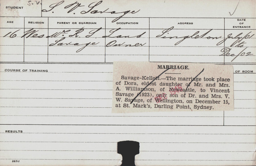 SAVAGE, SV (Course Not Identified)
