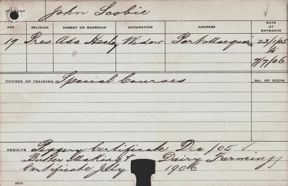 SCOBIE, John (Special Courses)