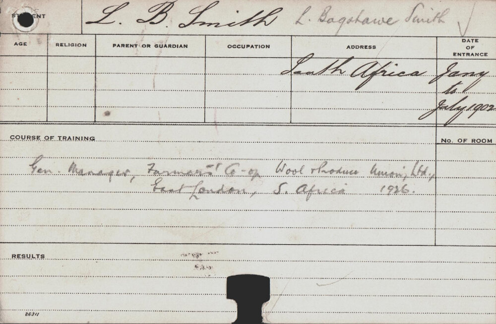 SMITH, LB (Course Not Identified)