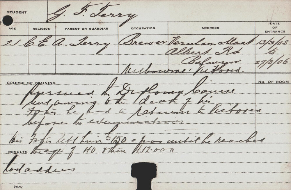 Terry, George F (Diploma)
