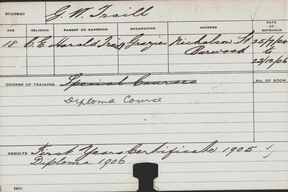 Traill, GW (Diploma Course)