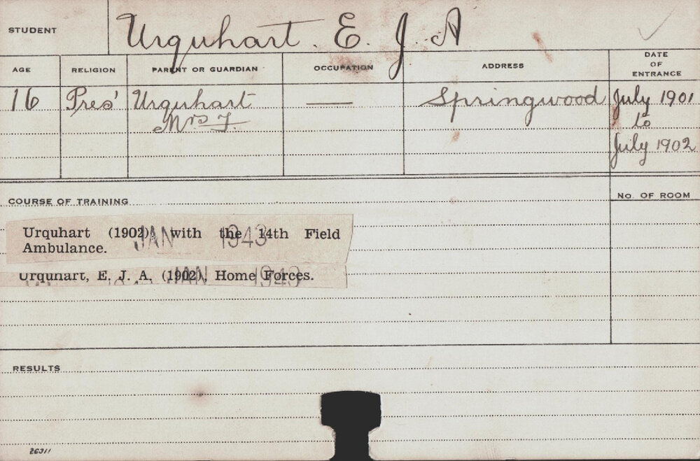 Urquhart, EJA (Course Not Identified)