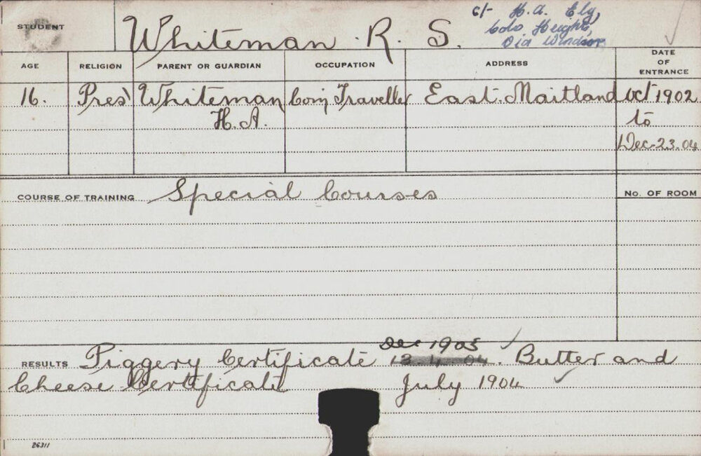 Whiteman, RS (Special Courses)