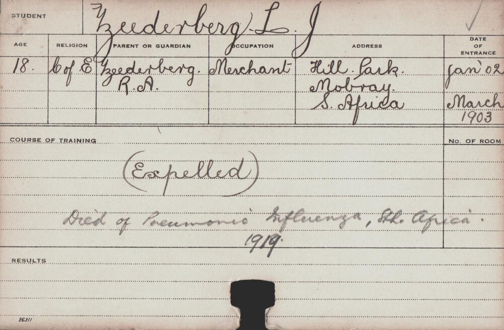 Zeederberg, LJ (Course Not Identified)