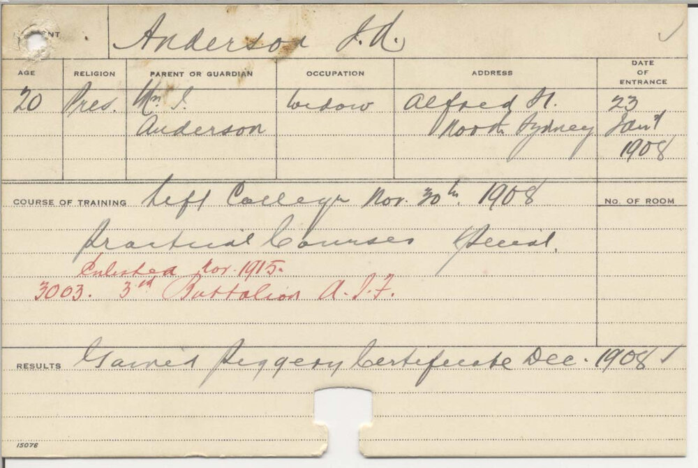 ANDERSON, James Alaric (Certificate - Piggery)