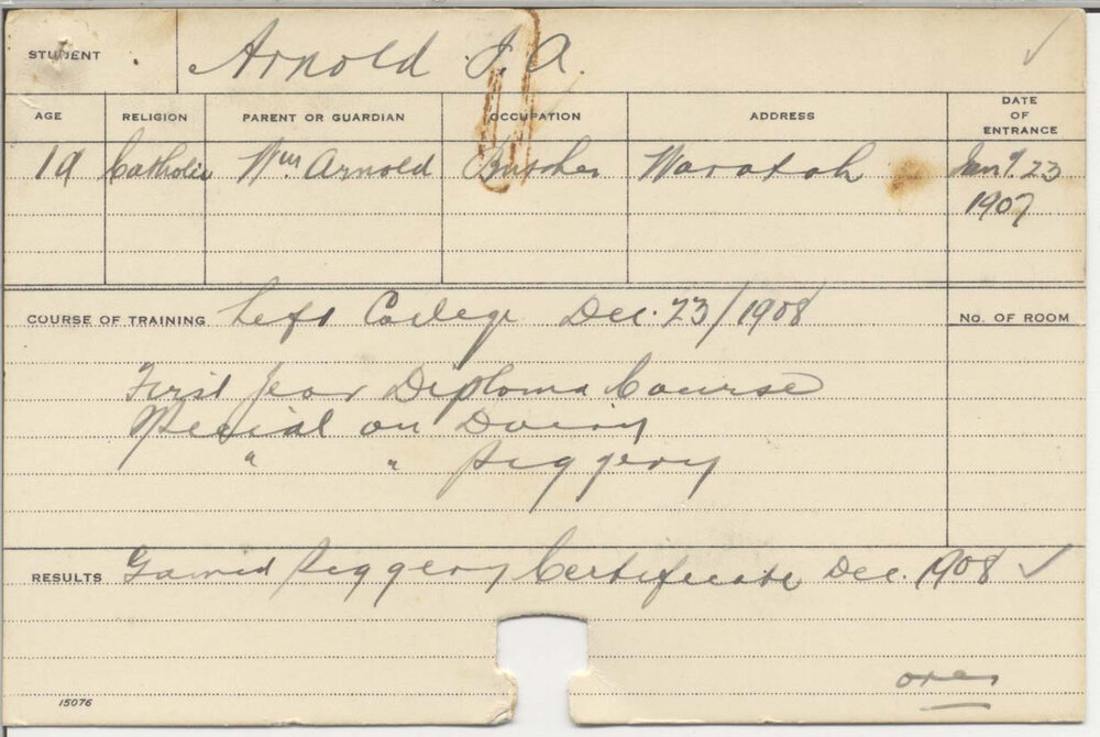 ARNOLD, Joseph A (Certificate - Piggery)