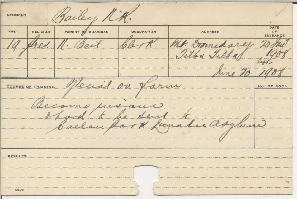 BAILEY, N R (Special Course - Farm)