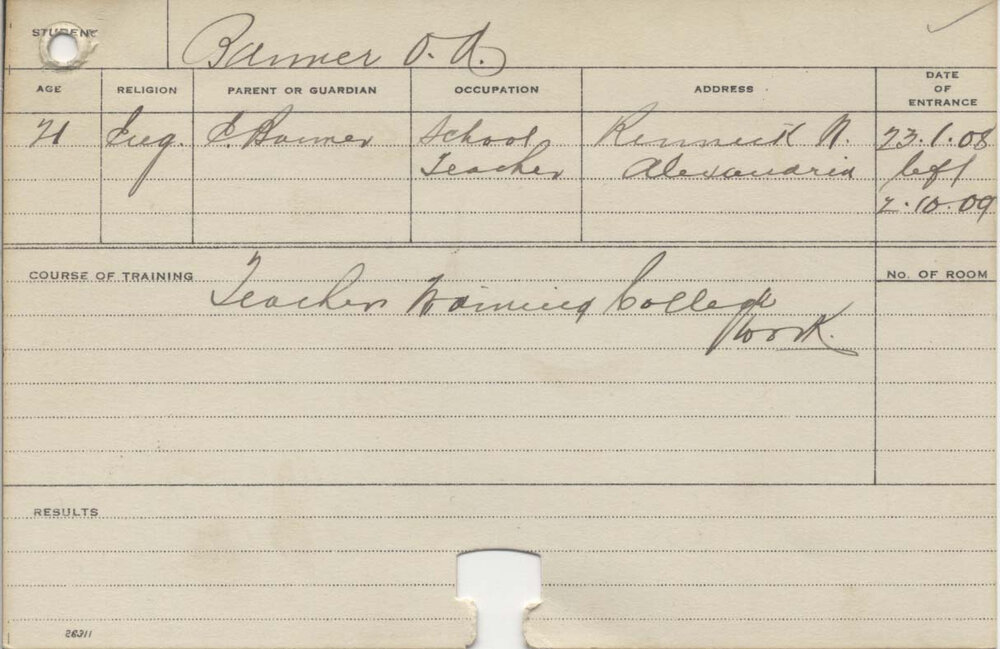 BANNER, OA (Teachers Training College, Staff)