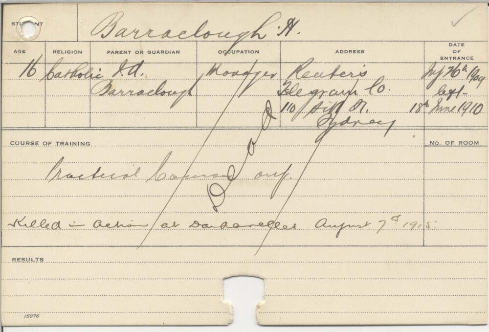 BARRACLOUGH, Harold (Practical Courses)