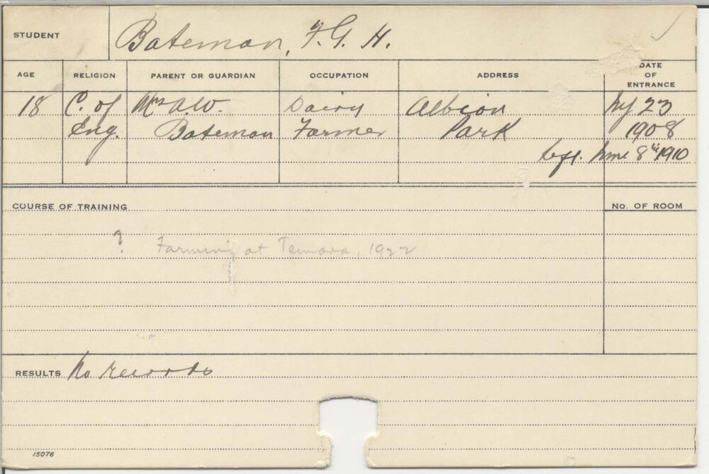 BATEMAN, F G H (Practical Class)