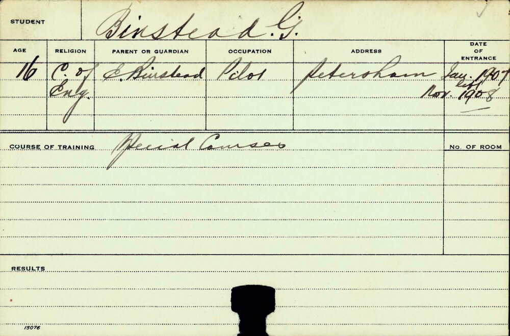 BIRSTEAD, G (Special courses)