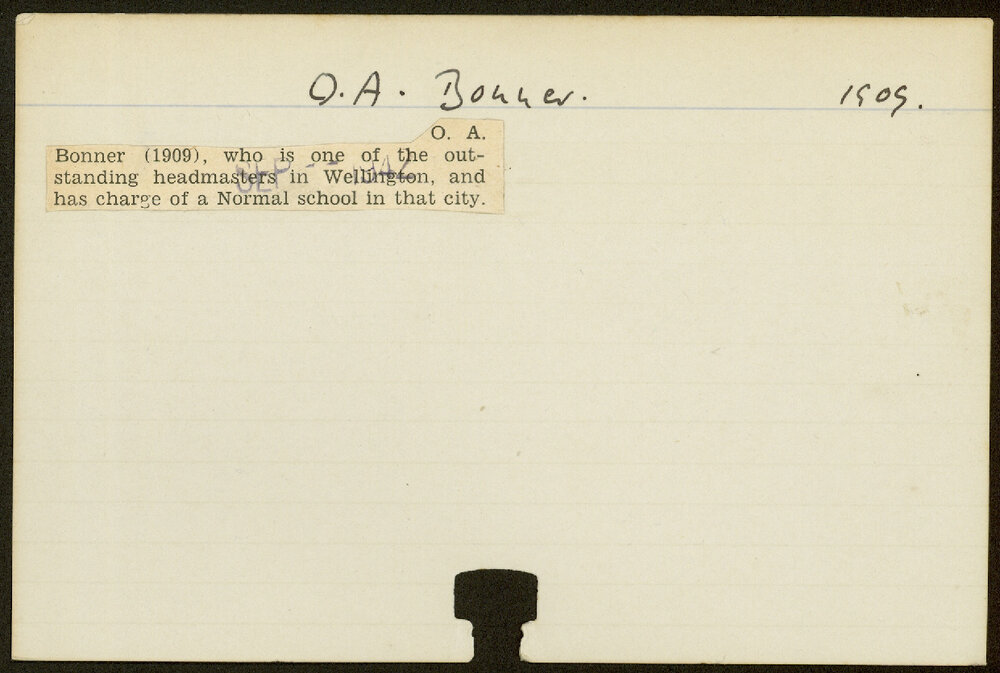 BONNER, OA (Course Not Identified)