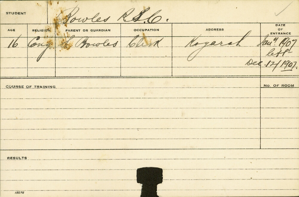 BOWLES, RSC (Diploma?)