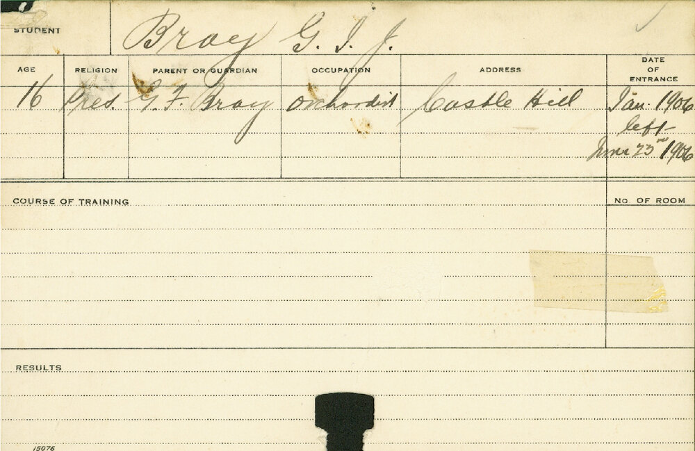 BRAY, GJF (Course Not Identified)