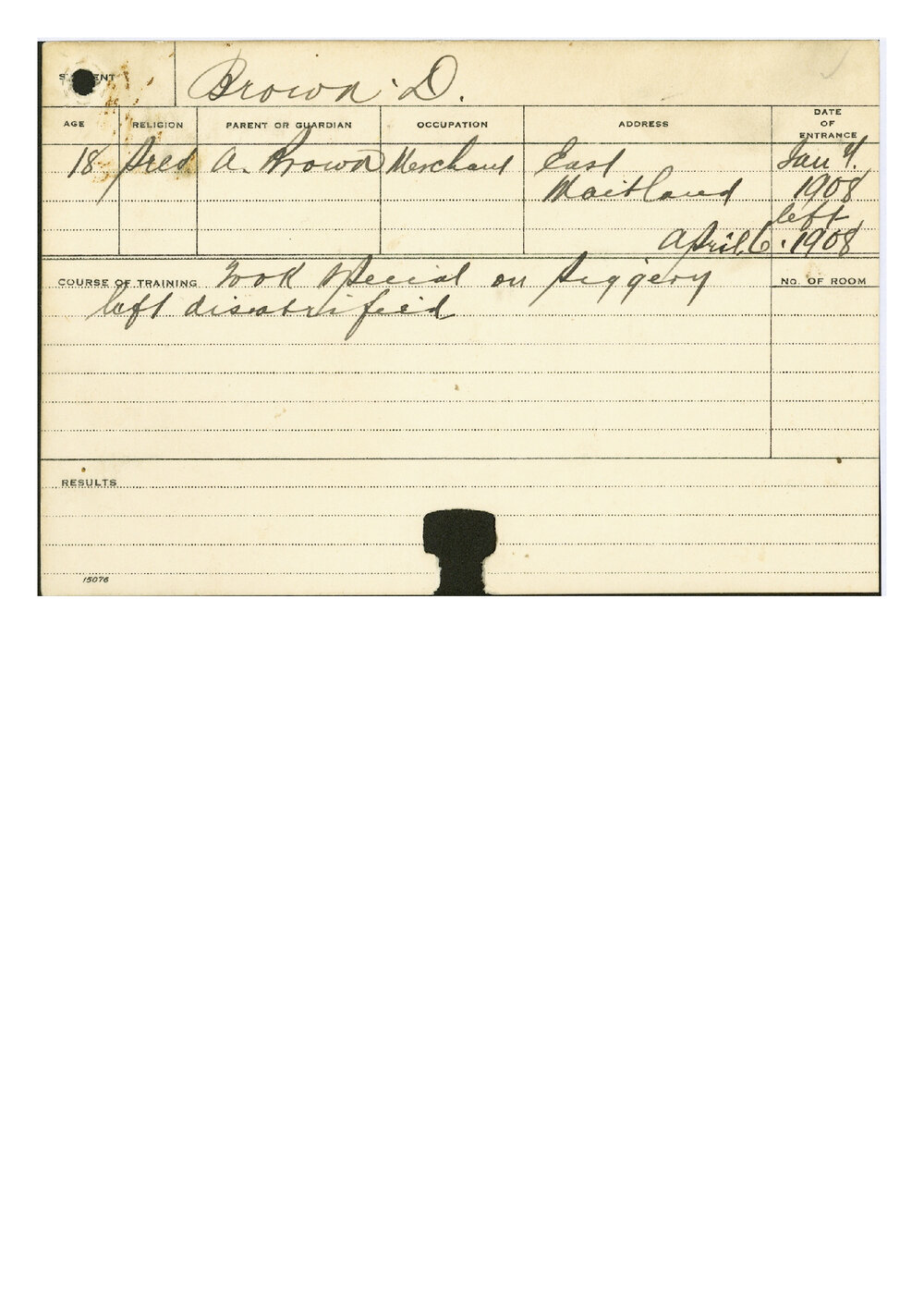 BROWN, D (Special course - Piggery)