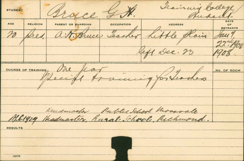 BRUCE, GH (Special Training for Teachers)