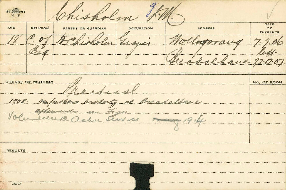 CHISHOLM, Jack M (Practical Course)